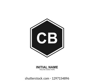 CB C B Initial logo letter with minimalist concept vector