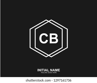 CB C B Initial logo letter with minimalist concept vector