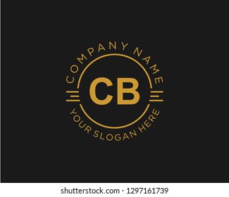 CB C B Initial logo letter with minimalist concept vector