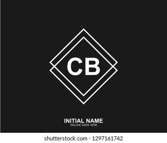 CB C B Initial logo letter with minimalist concept vector