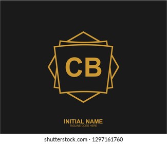 CB C B Initial logo letter with minimalist concept vector