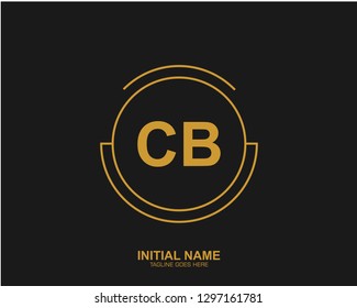 CB C B Initial logo letter with minimalist concept vector