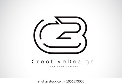 CB C B Letter Logo Design in Black Colors. Creative Modern Letters Vector Icon Logo Illustration.