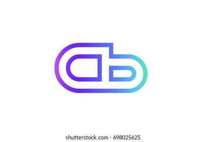CB C B letter logo combination alphabet vector creative company icon design template modern  pink blue contour line art