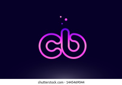 cb c b pink blue alphabet letter combination logo design suitable for a company or business