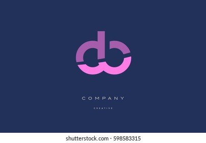 cb c b  pink blue pastel modern abstract alphabet company logo design vector icon template  letter