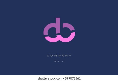cb c b  pink blue pastel modern abstract alphabet company logo design vector icon template 