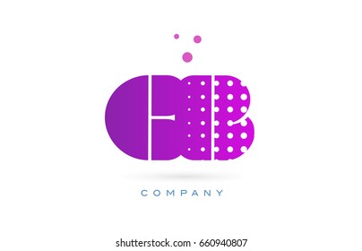 cb c b pink dots dotted letter logo alphabet creative company vector icon design template