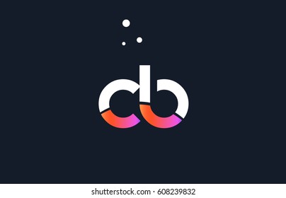 cb c b  pink modern creative purple alphabet white blue gradient company letter logo design vector icon template