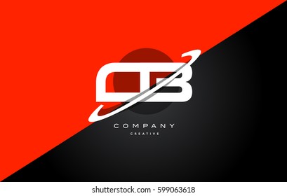 cb c b  red black white technology swoosh alphabet company letter logo design vector icon template 