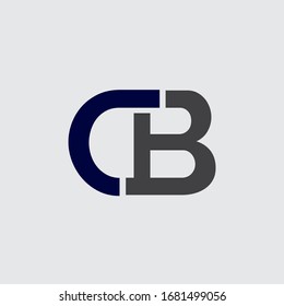 CB, C y B, letra mayúscula Ilustración de vectores de plantillas de diseño de logotipos planos y limpios iniciales