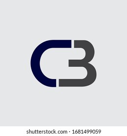 CB, C y B, letra mayúscula Ilustración de vectores de plantillas de diseño de logotipos planos y limpios iniciales