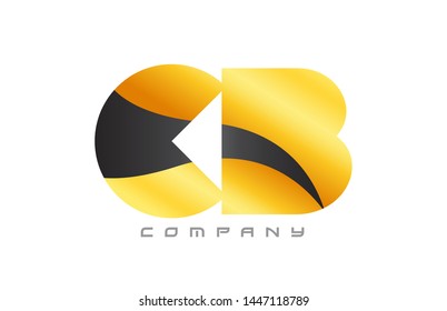 CB C B yellow black alphabet combination letter logo design suitable for a company or business