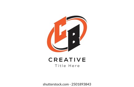 CB creative letter logo with circle area. Initial letter CB linked circle uppercase monogram logo. CB initial letter logo vector design.