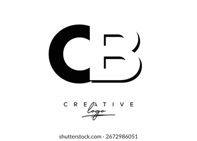 CB Creative Minimalist Negative Space Latter Logo con monograma moderno para marca y logotipo de marca comercial con letras iniciales Diseño de logotipos para marca.
