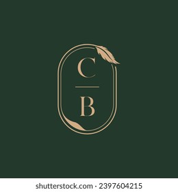 CB feather concept wedding monogram logo design ideas as inspiration