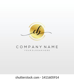 CB handwriting initial logo template vector.