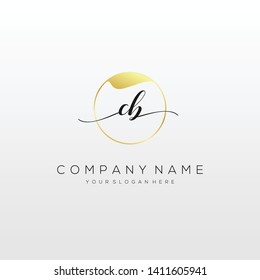 CB handwriting initial logo template vector.