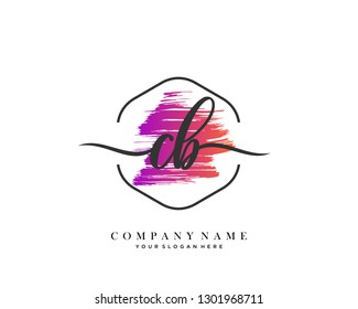  CB handwriting initial  logo vector