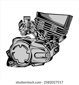 cb herex motorcycle engine vector design