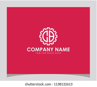 CB Initial gear technology icon logo design vector eps 10