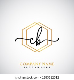 CB Initial Handwriting logo template vector