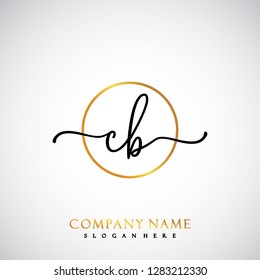 CB Initial Handwriting logo template vector