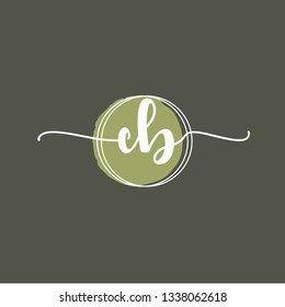 CB  Initial Handwriting logo template vector