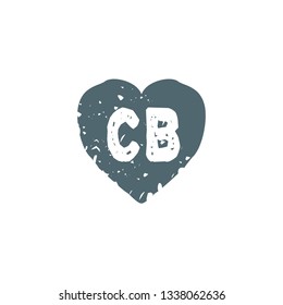 CB  Initial Handwriting logo template vector
