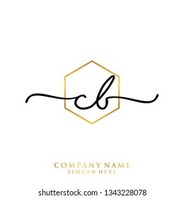 CB Initial handwriting logo template