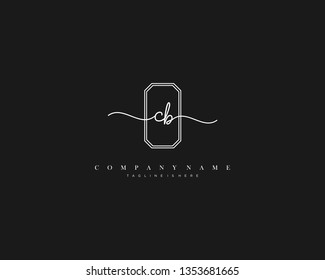CB initial handwriting logo template vector