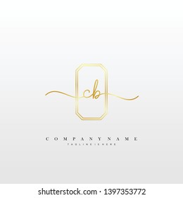 CB initial handwriting logo template vector