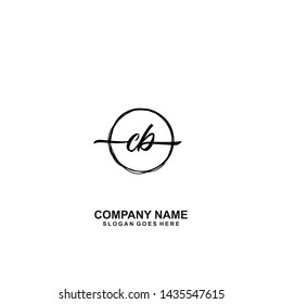 CB Initial handwriting logo template vector