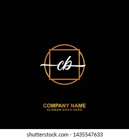 CB Initial handwriting logo template vector