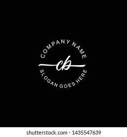CB Initial handwriting logo template vector