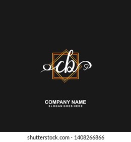 CB Initial handwriting logo vector