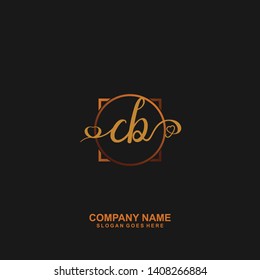 CB Initial handwriting logo vector