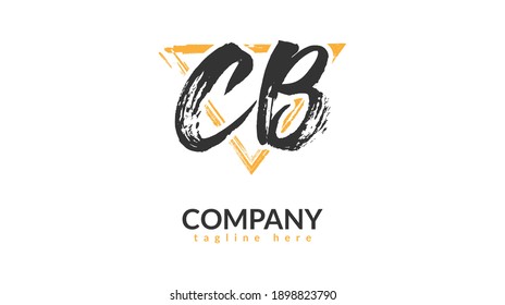 CB Initial handwriting logo vector