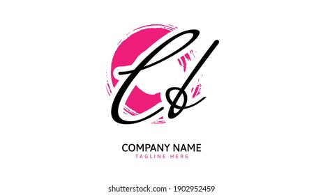 Cb Initial handwriting logo vector