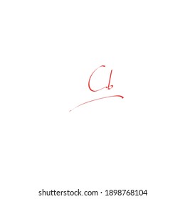 Cb initial handwriting white font