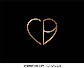 CB initial heart shape gold colored logo