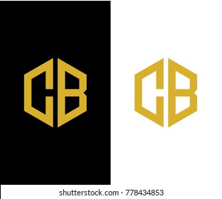 CB initial hexagon icon. letter. logo design vector eps 10