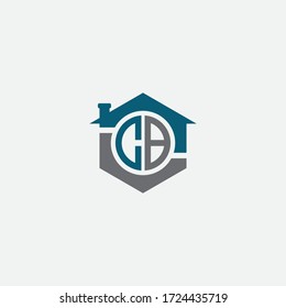 cb initial home. logo hexagon vector