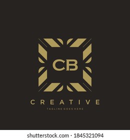 CB letra inicial ornamento de lujo monograma modelo vector.