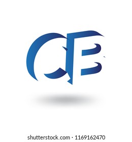 CB initial letter with negative space logo icon vector template