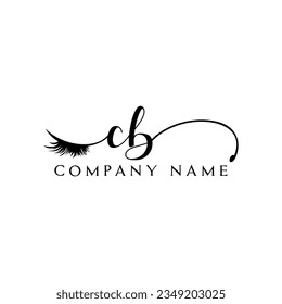 CB logotipo inicial lash logo eyelector moderno