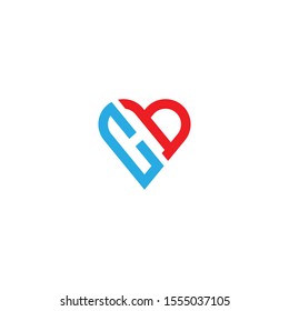 cb initial love logo template vector