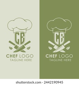 CB initial monogram for chef cooking logo with creative style design.	

