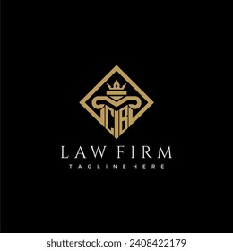 CB initial monogram logo for lawfirm with pillar in creative square design