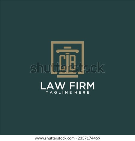 CB initial monogram logo for lawfirm with pillar design in creative square